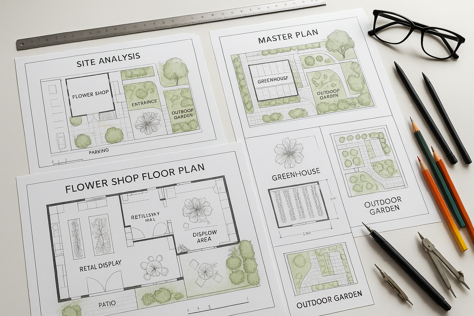 Professional site analysis, concept plans, and detailed master plans for residential and commercial properties. for florists